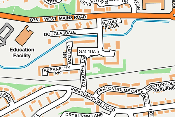 G74 1DA map - OS OpenMap – Local (Ordnance Survey) G74 1DA map - OS OpenMap – Local (Ordnance Survey)
