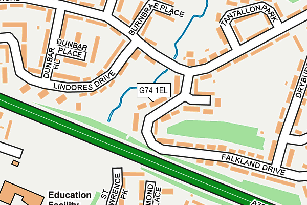 G74 1EL map - OS OpenMap – Local (Ordnance Survey)