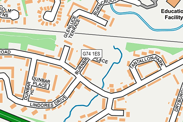 G74 1ES map - OS OpenMap – Local (Ordnance Survey)
