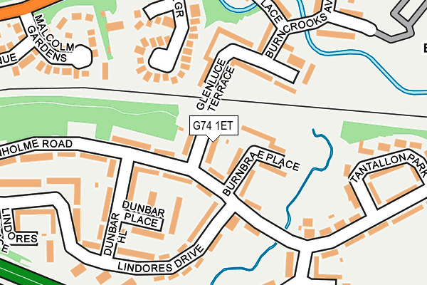 G74 1ET map - OS OpenMap – Local (Ordnance Survey) G74 1ET map - OS OpenMap – Local (Ordnance Survey)
