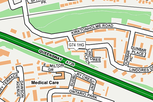G74 1HG map - OS OpenMap – Local (Ordnance Survey) G74 1HG map - OS OpenMap – Local (Ordnance Survey)