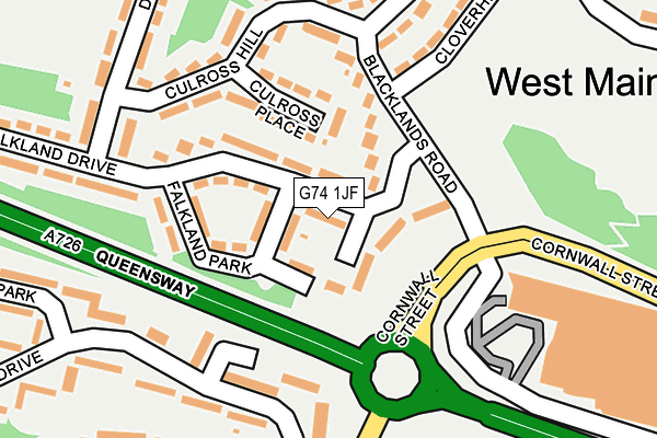G74 1JF map - OS OpenMap – Local (Ordnance Survey) G74 1JF map - OS OpenMap – Local (Ordnance Survey)