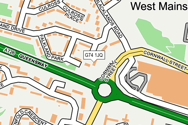 G74 1JQ map - OS OpenMap – Local (Ordnance Survey) G74 1JQ map - OS OpenMap – Local (Ordnance Survey)