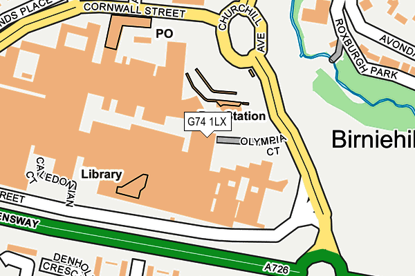 G74 1LX map - OS OpenMap – Local (Ordnance Survey) G74 1LX map - OS OpenMap – Local (Ordnance Survey)