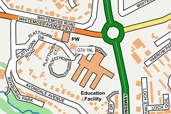 G74 1NL map - OS OpenMap – Local (Ordnance Survey) G74 1NL map - OS OpenMap – Local (Ordnance Survey)