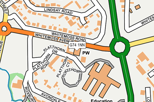 G74 1NN map - OS OpenMap – Local (Ordnance Survey) G74 1NN map - OS OpenMap – Local (Ordnance Survey)