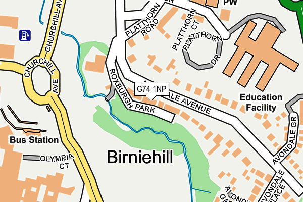 G74 1NP map - OS OpenMap – Local (Ordnance Survey) G74 1NP map - OS OpenMap – Local (Ordnance Survey)