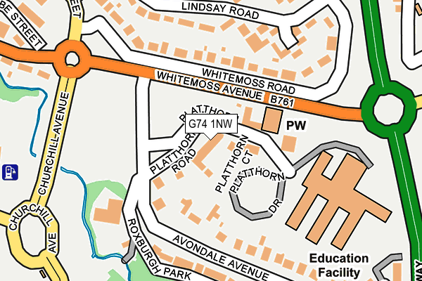 G74 1NW map - OS OpenMap – Local (Ordnance Survey) G74 1NW map - OS OpenMap – Local (Ordnance Survey)