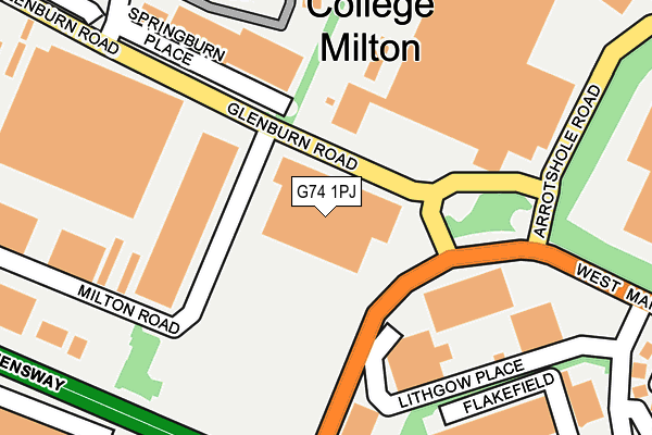 G74 1PJ map - OS OpenMap – Local (Ordnance Survey) G74 1PJ map - OS OpenMap – Local (Ordnance Survey)