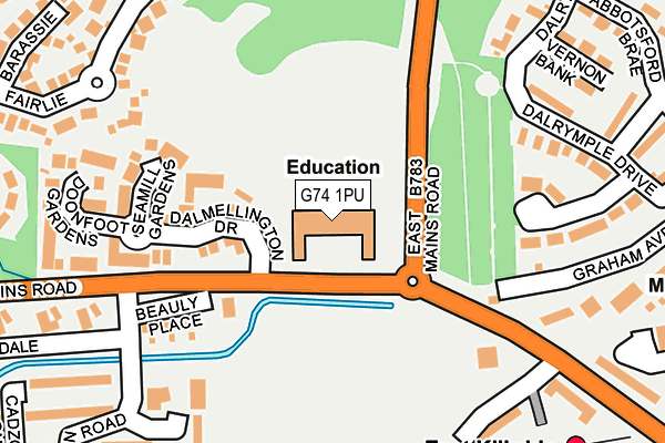 G74 1PU map - OS OpenMap – Local (Ordnance Survey)