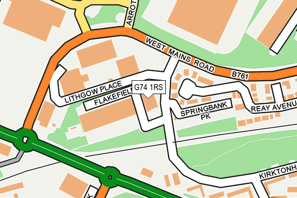 G74 1RS map - OS OpenMap – Local (Ordnance Survey)
