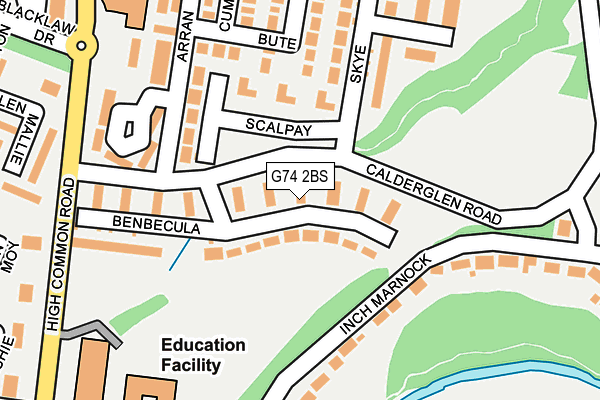 G74 2BS map - OS OpenMap – Local (Ordnance Survey)