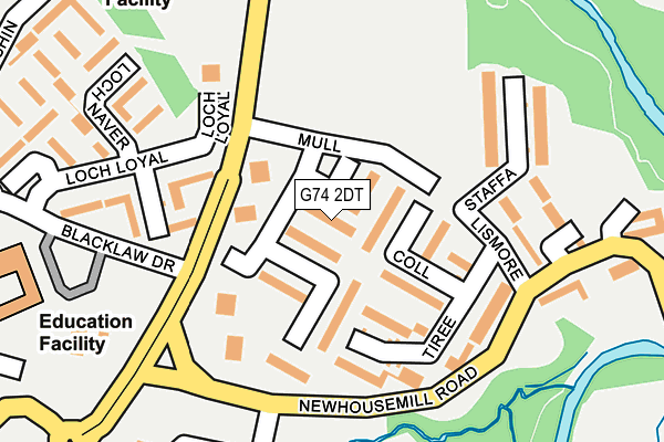 G74 2DT map - OS OpenMap – Local (Ordnance Survey)