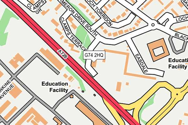 G74 2HQ map - OS OpenMap – Local (Ordnance Survey) G74 2HQ map - OS OpenMap – Local (Ordnance Survey)