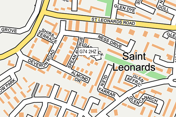 G74 2HZ map - OS OpenMap – Local (Ordnance Survey) G74 2HZ map - OS OpenMap – Local (Ordnance Survey)
