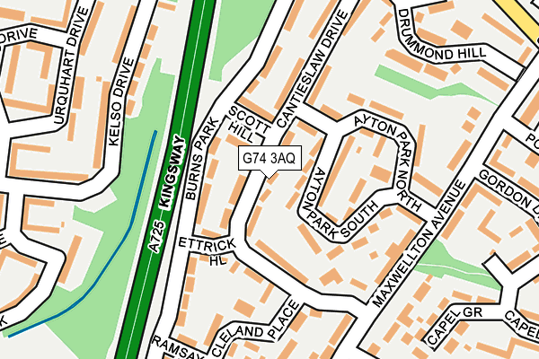 G74 3AQ map - OS OpenMap – Local (Ordnance Survey) G74 3AQ map - OS OpenMap – Local (Ordnance Survey)