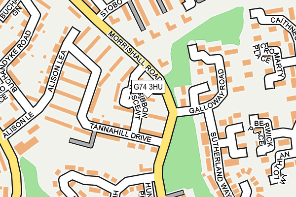 G74 3HU map - OS OpenMap – Local (Ordnance Survey)