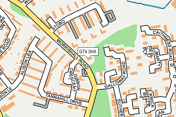 G74 3HX map - OS OpenMap – Local (Ordnance Survey) G74 3HX map - OS OpenMap – Local (Ordnance Survey)