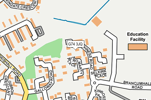 G74 3JQ map - OS OpenMap – Local (Ordnance Survey) G74 3JQ map - OS OpenMap – Local (Ordnance Survey)