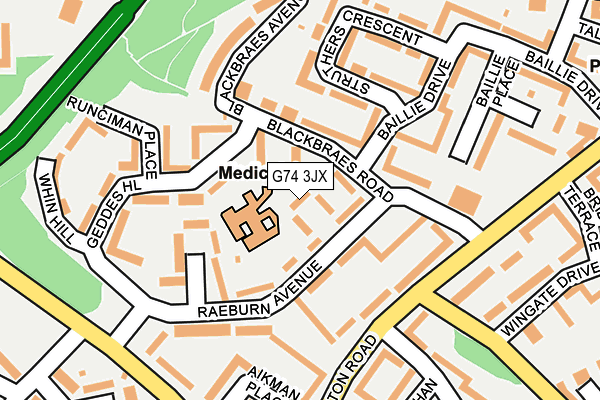 G74 3JX map - OS OpenMap – Local (Ordnance Survey) G74 3JX map - OS OpenMap – Local (Ordnance Survey)