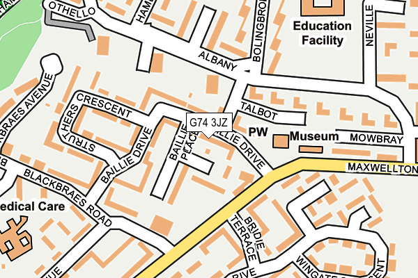 G74 3JZ map - OS OpenMap – Local (Ordnance Survey) G74 3JZ map - OS OpenMap – Local (Ordnance Survey)