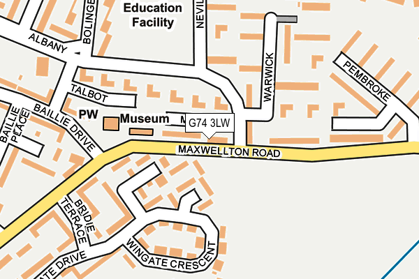 G74 3LW map - OS OpenMap – Local (Ordnance Survey) G74 3LW map - OS OpenMap – Local (Ordnance Survey)