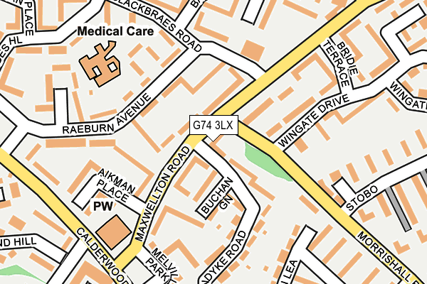G74 3LX map - OS OpenMap – Local (Ordnance Survey) G74 3LX map - OS OpenMap – Local (Ordnance Survey)