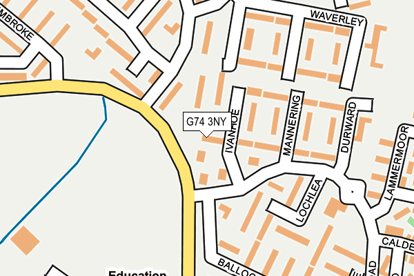 G74 3NY map - OS OpenMap – Local (Ordnance Survey) G74 3NY map - OS OpenMap – Local (Ordnance Survey)