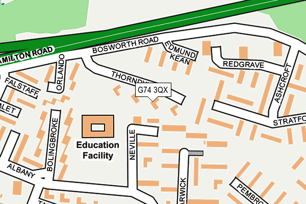 G74 3QX map - OS OpenMap – Local (Ordnance Survey) G74 3QX map - OS OpenMap – Local (Ordnance Survey)