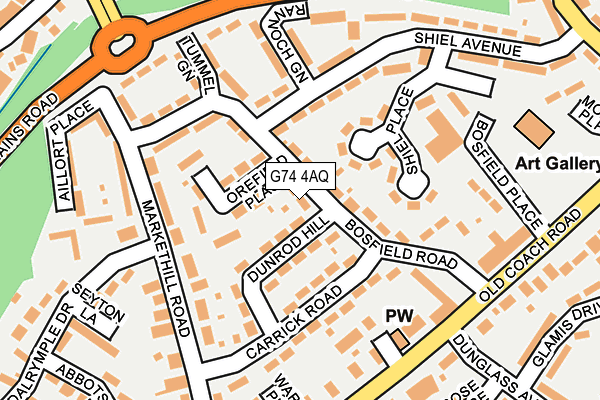 G74 4AQ map - OS OpenMap – Local (Ordnance Survey)