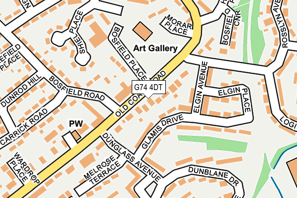 G74 4DT map - OS OpenMap – Local (Ordnance Survey) G74 4DT map - OS OpenMap – Local (Ordnance Survey)