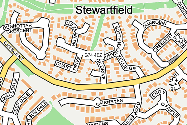G74 4EZ map - OS OpenMap – Local (Ordnance Survey)
