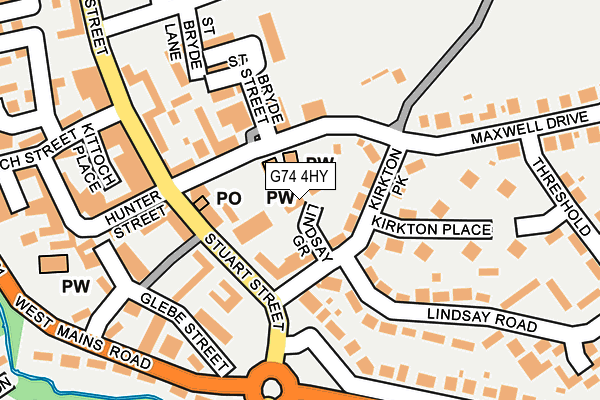 G74 4HY map - OS OpenMap – Local (Ordnance Survey)