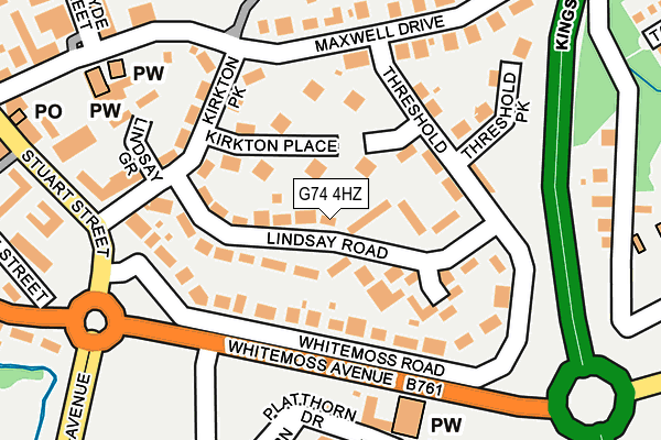 G74 4HZ map - OS OpenMap – Local (Ordnance Survey)