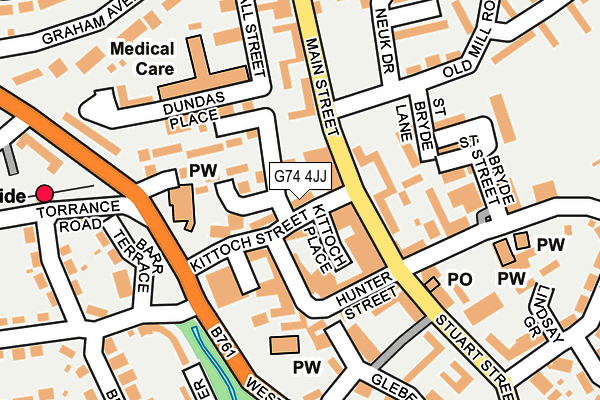 G74 4JJ map - OS OpenMap – Local (Ordnance Survey)