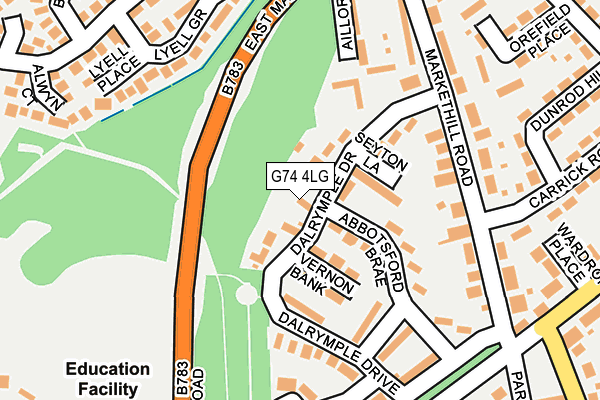 G74 4LG map - OS OpenMap – Local (Ordnance Survey) G74 4LG map - OS OpenMap – Local (Ordnance Survey)