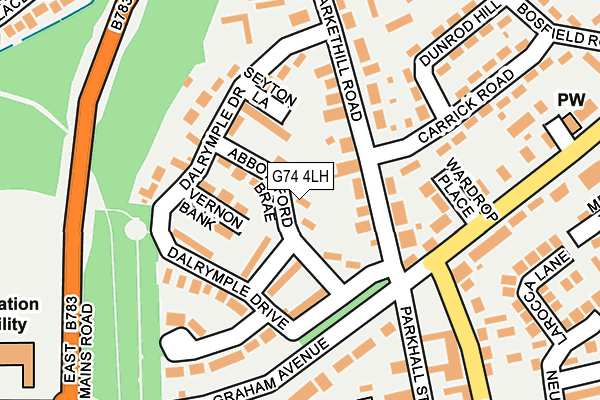 G74 4LH map - OS OpenMap – Local (Ordnance Survey) G74 4LH map - OS OpenMap – Local (Ordnance Survey)