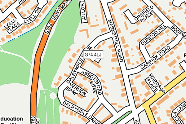 G74 4LJ map - OS OpenMap – Local (Ordnance Survey)