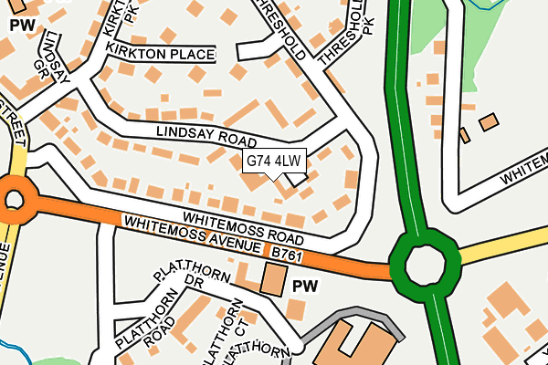 G74 4LW map - OS OpenMap – Local (Ordnance Survey)