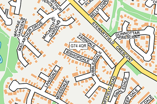 G74 4QR map - OS OpenMap – Local (Ordnance Survey)