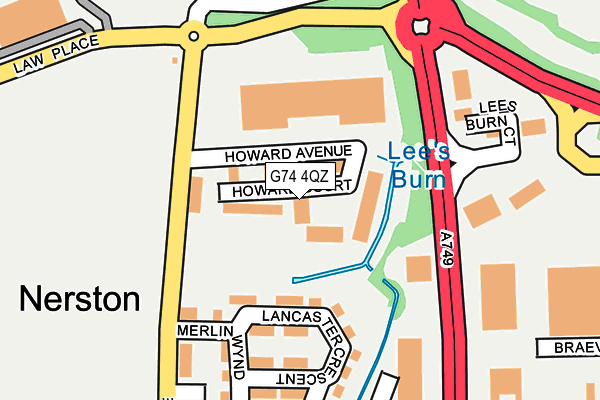 G74 4QZ map - OS OpenMap – Local (Ordnance Survey)