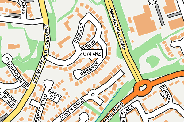 G74 4RZ map - OS OpenMap – Local (Ordnance Survey)