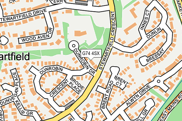 G74 4SX map - OS OpenMap – Local (Ordnance Survey)