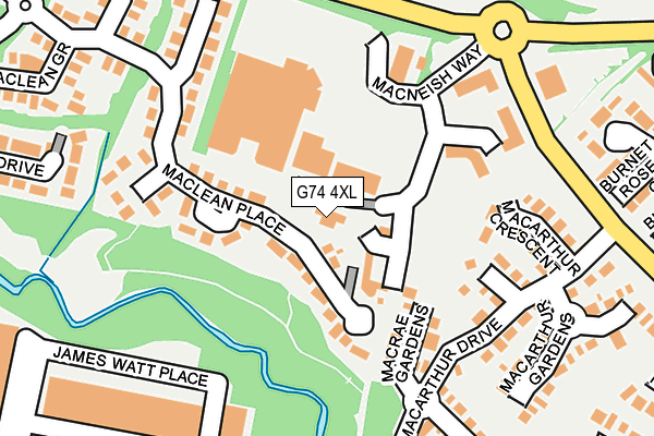 G74 4XL map - OS OpenMap – Local (Ordnance Survey) G74 4XL map - OS OpenMap – Local (Ordnance Survey)