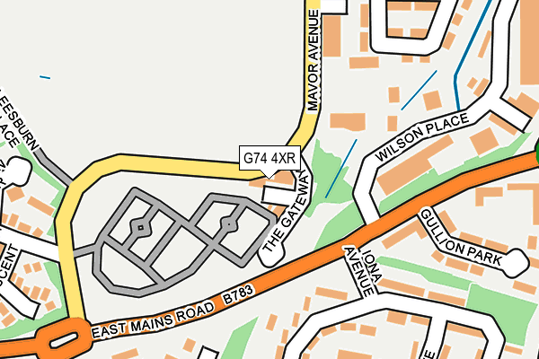 G74 4XR map - OS OpenMap – Local (Ordnance Survey)