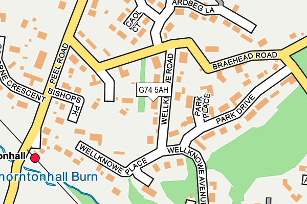 G74 5AH map - OS OpenMap – Local (Ordnance Survey)