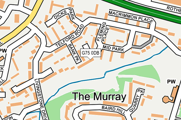 G75 0DB map - OS OpenMap – Local (Ordnance Survey)