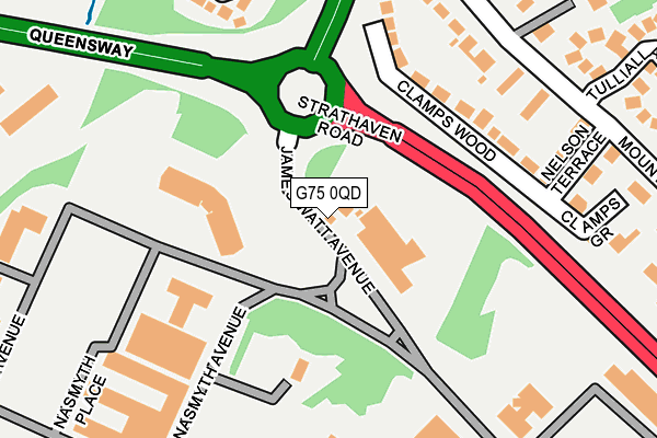 G75 0QD map - OS OpenMap – Local (Ordnance Survey)