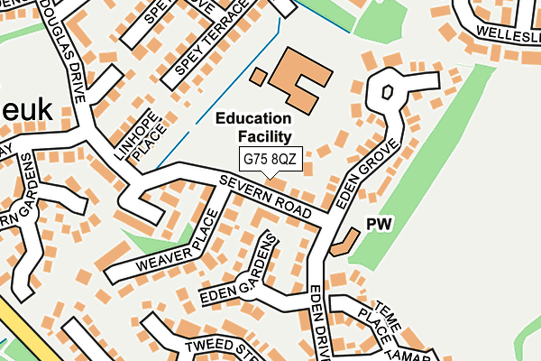 G75 8QZ map - OS OpenMap – Local (Ordnance Survey)