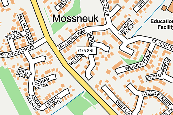 G75 8RL map - OS OpenMap – Local (Ordnance Survey)